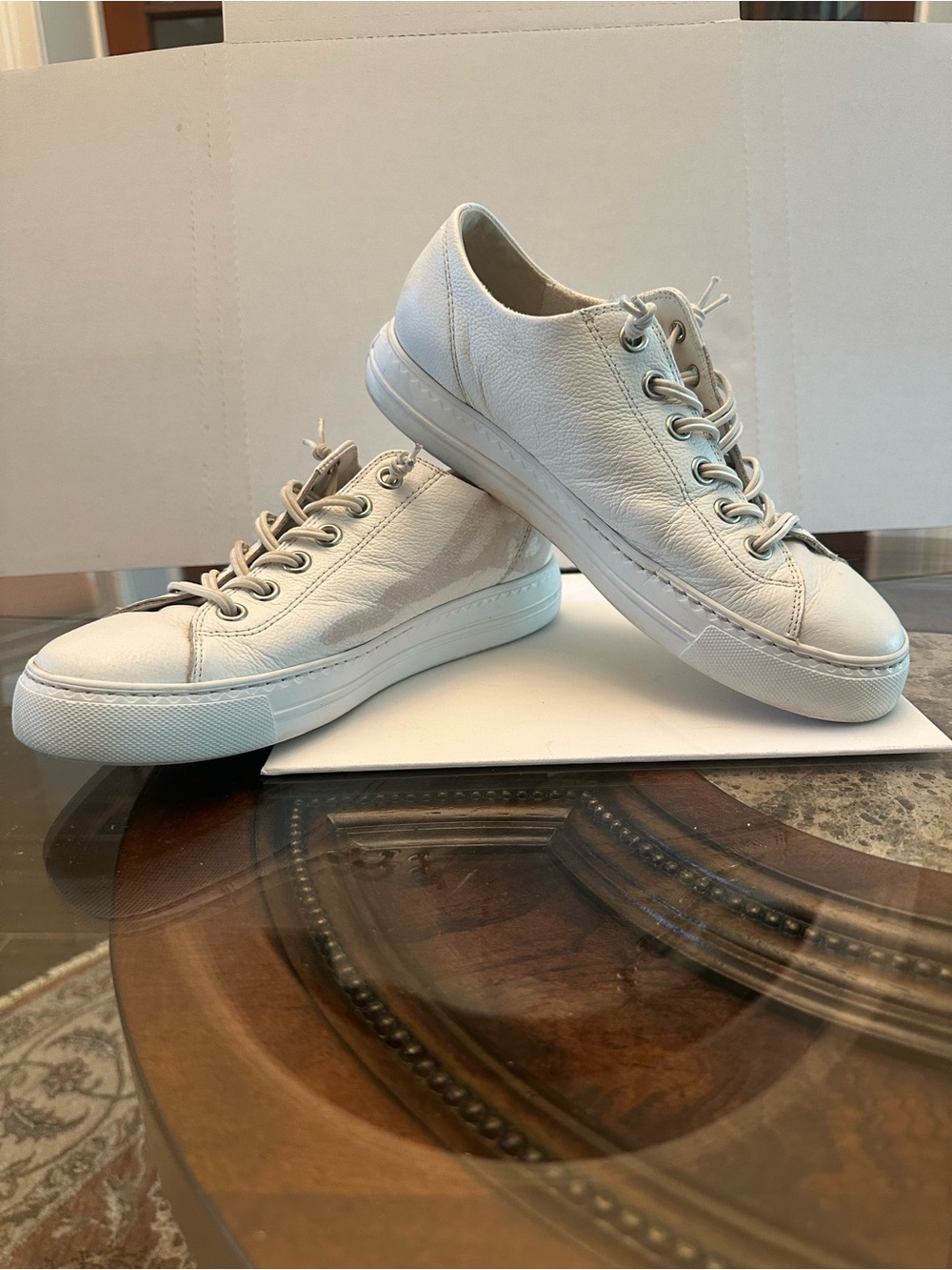 Pre-owned Paul Green Platform Sneaker Women White Leather Low-Top Sneakers Size - Picture 8 of 17
